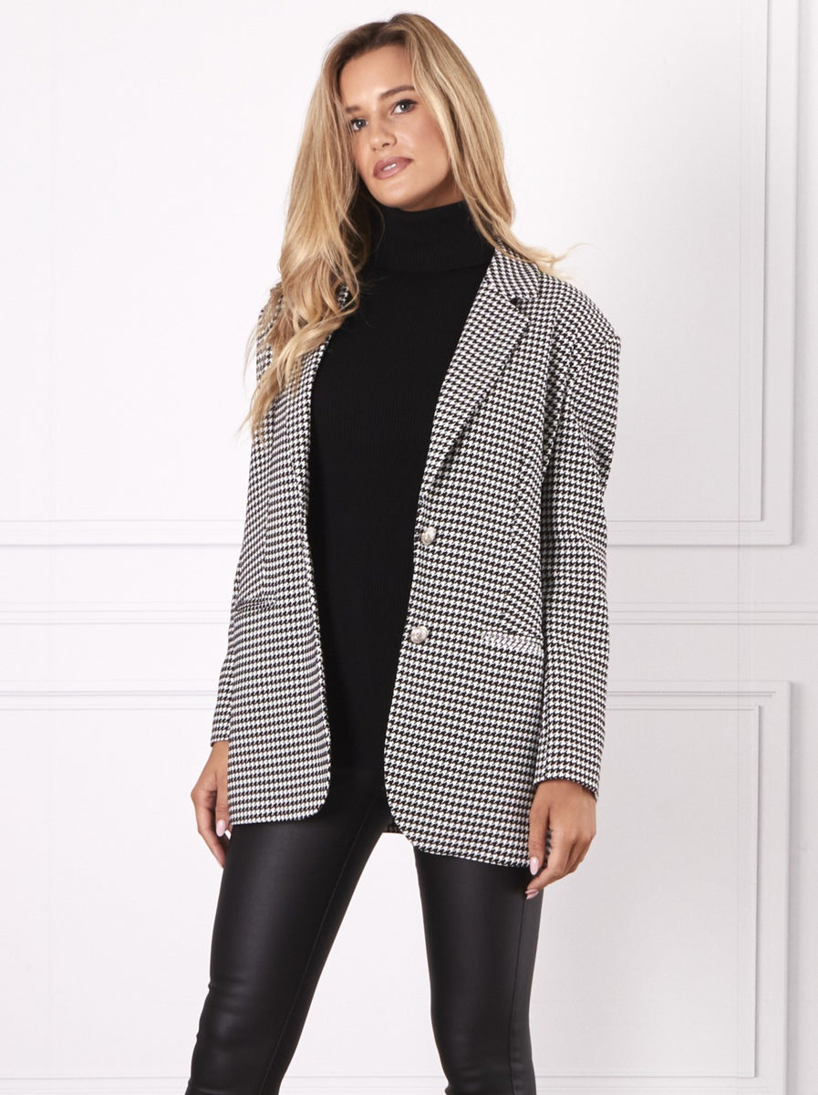 Dafny Loose Blazer Black Checks Houndst